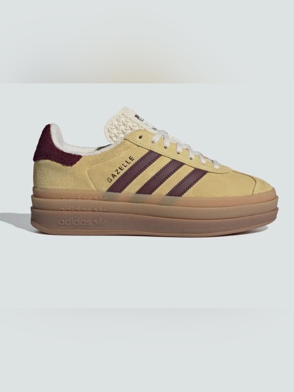 adidas Gazelle Bold “Almost Yellow Maroon” Sneaker Sz 7